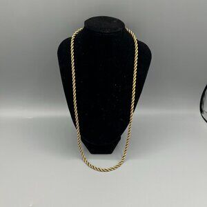 Heavy Gold Tone Rope Chain Necklace 24.5g 22-24” Unisex
